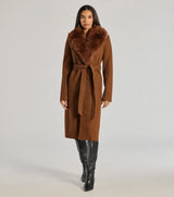 Streetwear Jacket – Lavish Layers Faux Wool Trench Coat front view