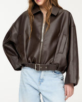 Streetwear Jacket – Belted Leather Jacket
