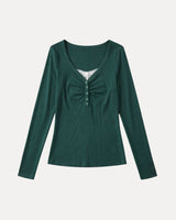 Ruched Henley Top