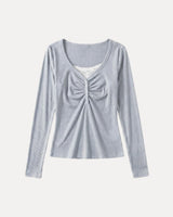 Ruched Henley Top