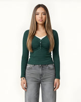 Ruched Henley Top