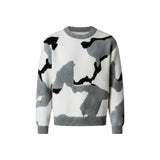 Oversized Knit Sweater – MONOCHROME — SWEATER front view