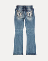 Baggy Streetwear Jeans – Baggy Denim Jeans – Desert Feather Flare Jeans front view