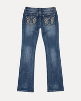 Baggy Streetwear Jeans – Baggy Denim Jeans – Midnight Wing Straight Jeans front view