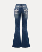 Baggy Streetwear Jeans – Baggy Denim Jeans – Crest Flare Jeans front view