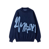 Oversized Knit Sweater – SCRIPT — SWEATER front view
