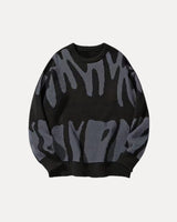 Oversized Knit Sweater – Pattern Knit Sweater front view
