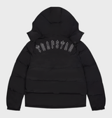 Oversized Streetwear Hoodie – TS Irongate Detachable Hooded Puffer Jacket - (BLACK) front view