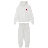 Streetwear Outfit Set – Streetwear Outfit Set – Ami White Tracksuit front view