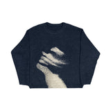 Oversized Knit Sweater – TESORA – KNIT SWEATER front view