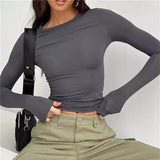 Streetwear Long Sleeve Top – Casual Slim Fit Long Sleeve