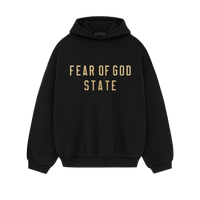 Fear of God Essentials FW24 Black Yellow State Hoodie