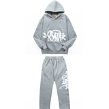 Streetwear Essential – Syna World Monogram Grey Tracksuit front view