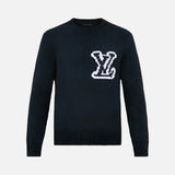 Oversized Knit Sweater – Intarsia - Sweater front view