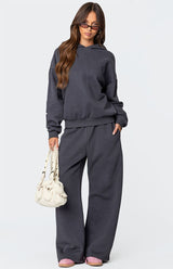 Streetwear Outfit Set – Streetwear Outfit Set – Amelia™ - Cozy Bow Tracksuit front view