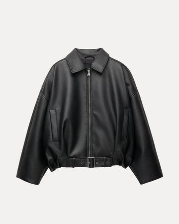 Belted Leather Jacket
