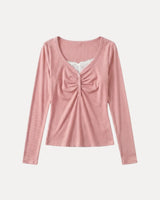 Ruched Henley Top