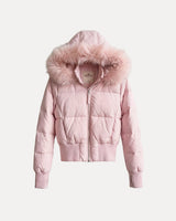 Oversized Streetwear Hoodie – Fur Hood Puffer Jacket front view