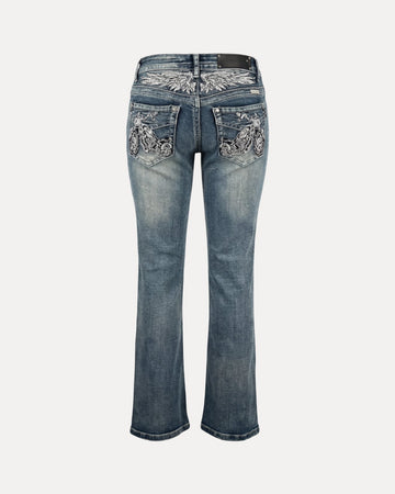 Embroidered Bootcut Jeans