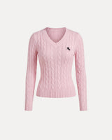 Cable Knit V-Neck Sweater