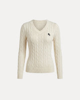 Cable Knit V-Neck Sweater