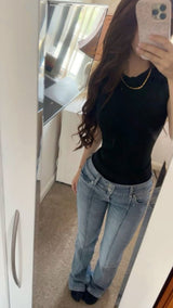 Baggy Denim Jeans – Sleek Flow Flare Jeans