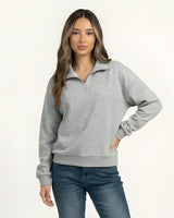 Oversized Crewneck Sweatshirt – Oversized Crewneck Sweatshirt – Halfmoon Zip Sweatshirt front view