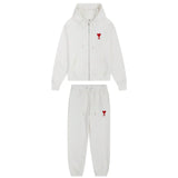 Streetwear Outfit Set – Streetwear Outfit Set – Ami White Tracksuit front view