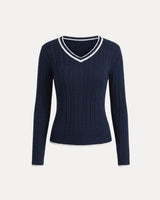 Oversized Knit Sweater – Oversized Knit Sweater – Cable Knit Sweater front view