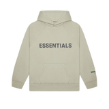 Felpa con cappuccio Fear of God Essentials con logo applicato, color muschio