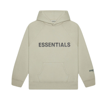 Felpa con cappuccio Fear of God Essentials con logo applicato, color muschio