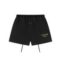 Fear of God Essentials FW24 Black Yellow Korte Broek