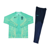 Streetwear Outfit Set – Streetwear Outfit Set – Brazil Blue And Green Tracksuit front view