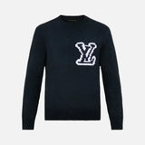 Oversized Knit Sweater – Intarsia - Sweater front view