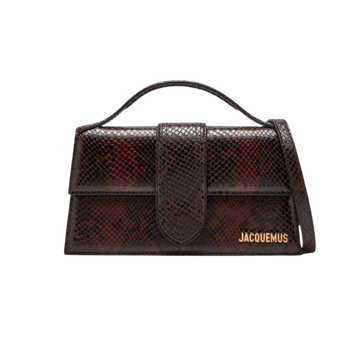Jacquemus Le Grand Bambino pitonato scuro