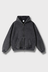Oversized Streetwear Hoodie – Graphic Heavyweight Zipped Hoodie front view
