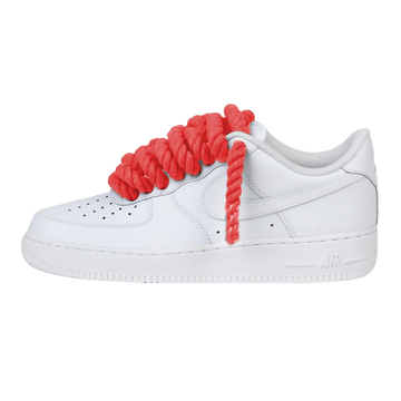 Nike Air Force 1 Low con lacci a corda rossi personalizzate