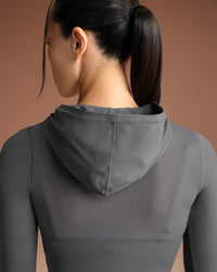 Felpa con zip Nike x SKIMS da donna Weightless Layers colore piombo