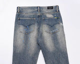 Washed Paint Splatter Flared Jeans