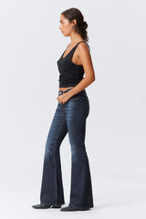 Slim Denim Jeans – LOW RISE SLIM FLARED JEANS