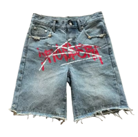 Crossed Chaos Denim Shorts
