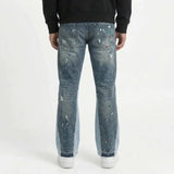 Washed Paint Splatter Flared Jeans