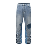 Baggy Streetwear Jeans – Onyx - Flared Denim front view